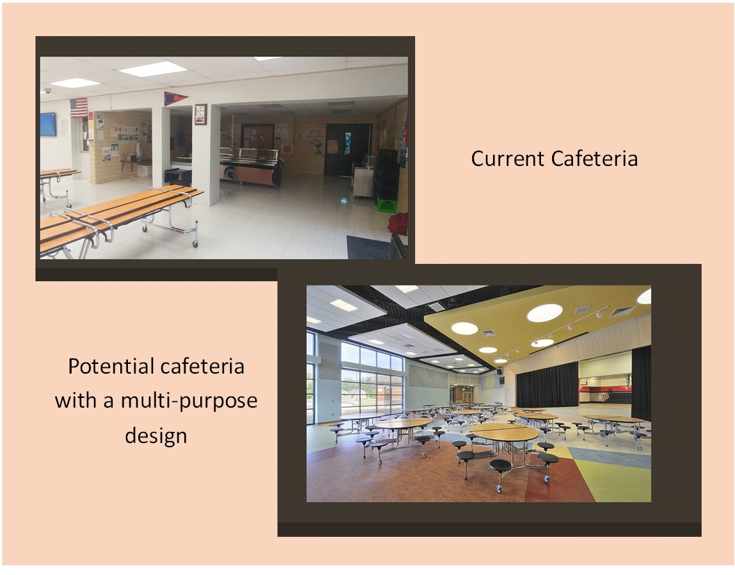 cafeteria projected before and after